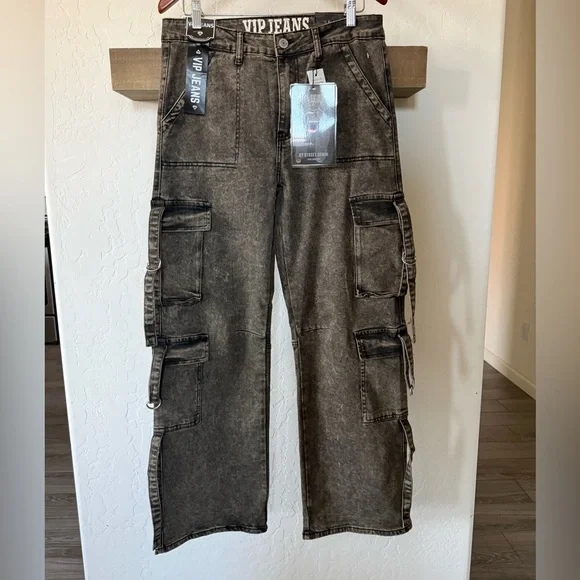 VIP Jeans|Women’s Dark Gray Olive Cargo Pants,deep pockets•••Size 13/31–NWT - Picture 5 of 14